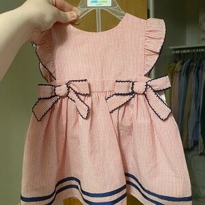 Boutique Red and White Striped Dress 12 Months
